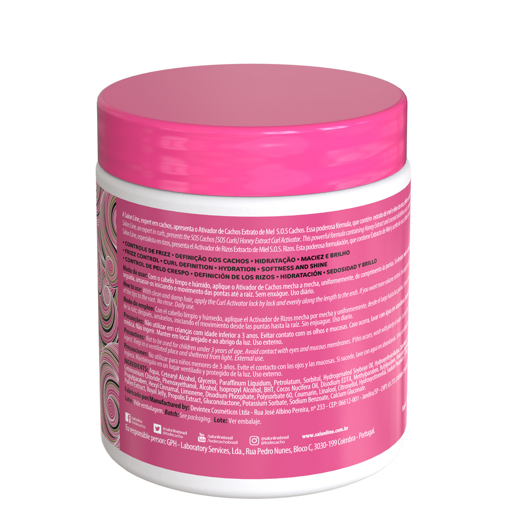 Crème Coiffante Activateur “Mel - SOS Cachos Intensos ” Salon Line 0.5kg