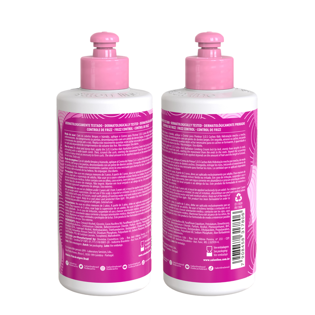 Crème Coiffante pour Enfants “SOS Cachos - Kids ” Salon Line 300ml