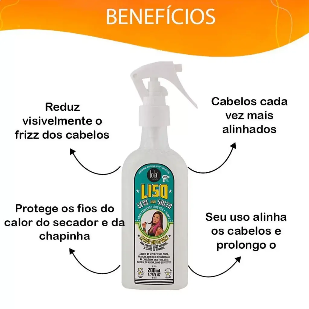 Spray Antifrizz "Liso Leve e Solto" Lola 200ml