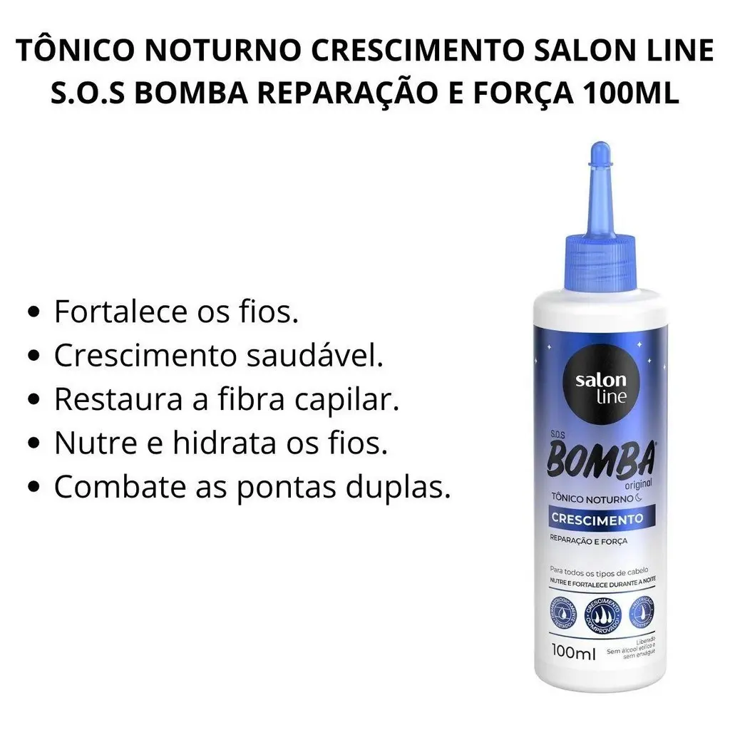 Tónico Noturno para Crescimento Capilar - SOS Bomba original - Salon Line