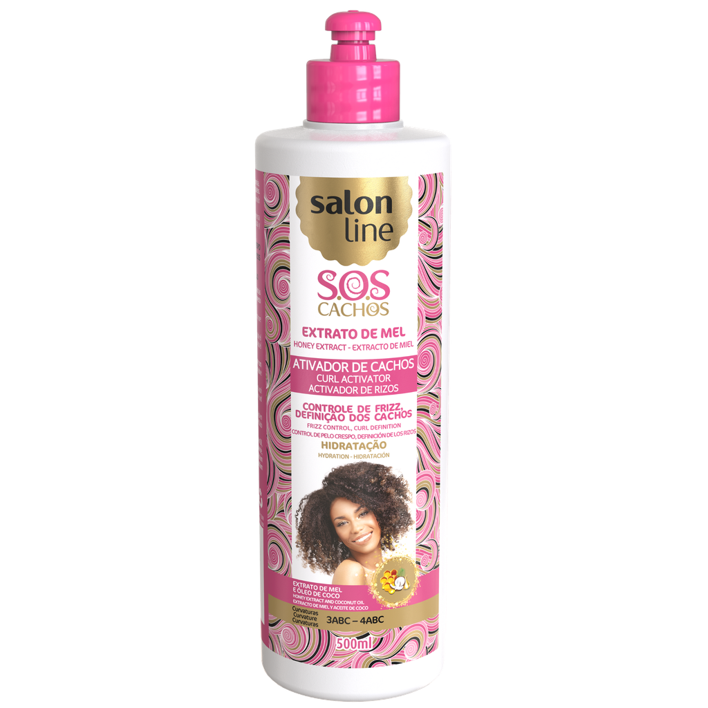 Creme Para Pentear com Ativador “Mel - SOS Cachos Intensos ” Salon Line 500ml