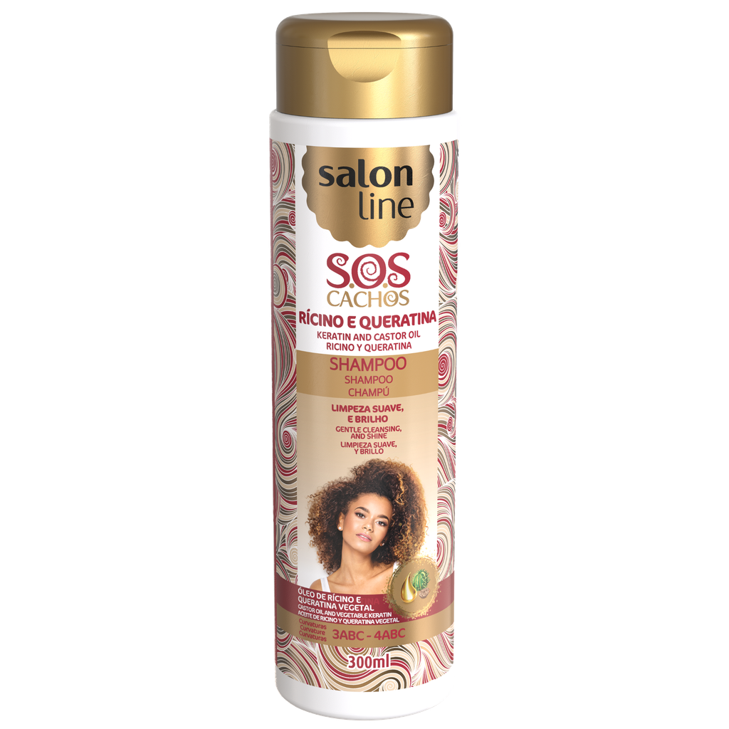 Champô “SOS Cachos - Rícino e Queratina” Salon Line 300ml