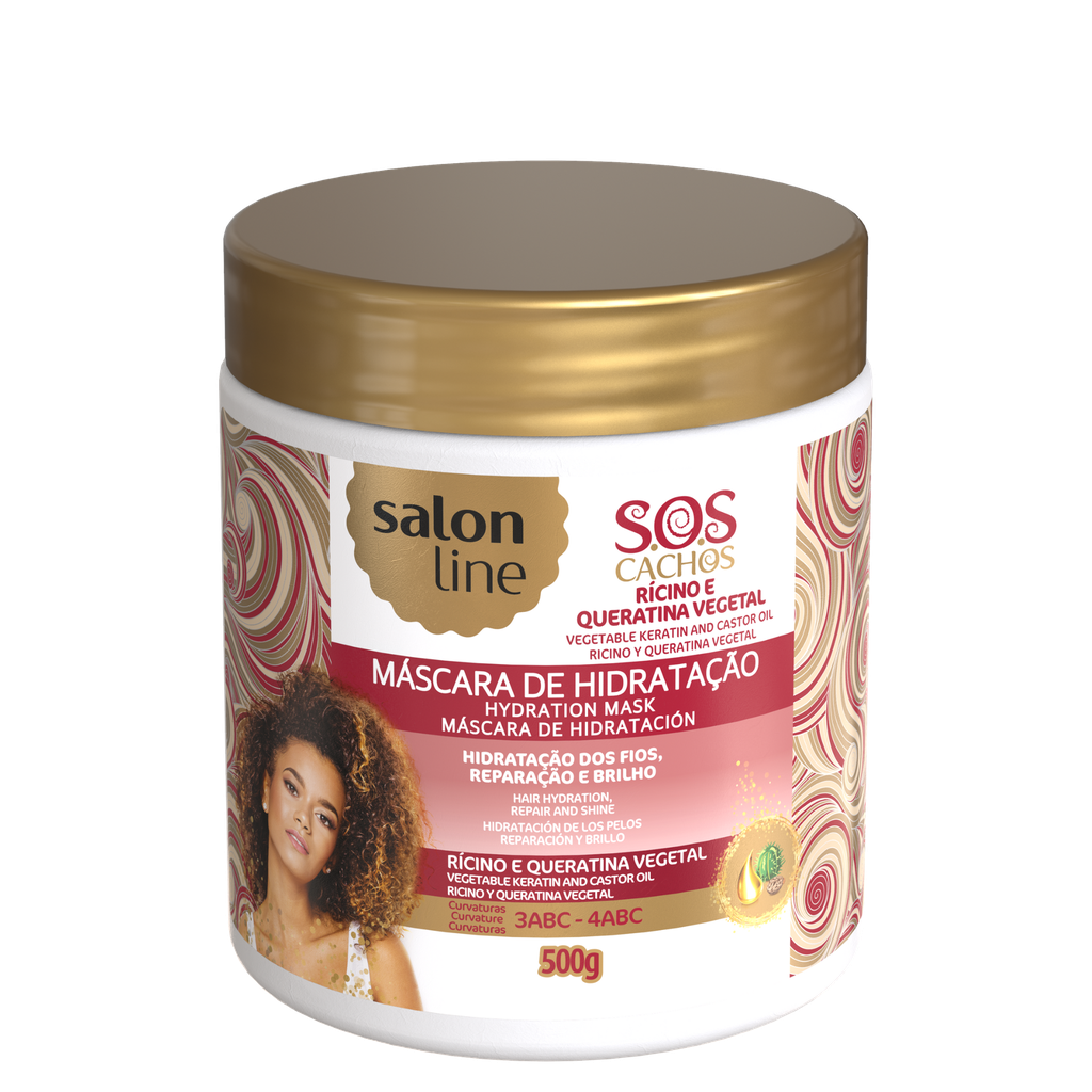 Masque “SOS Cachos - Rícino e Queratina” Salon Line 500g