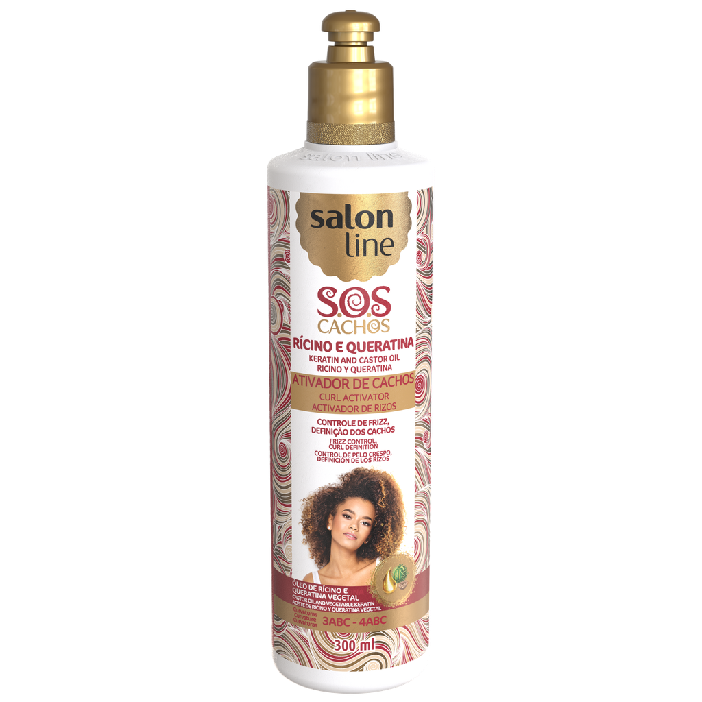 Creme para Pentear com Ativador “SOS Cachos - Rícino e Queratina” Salon Line 300ml