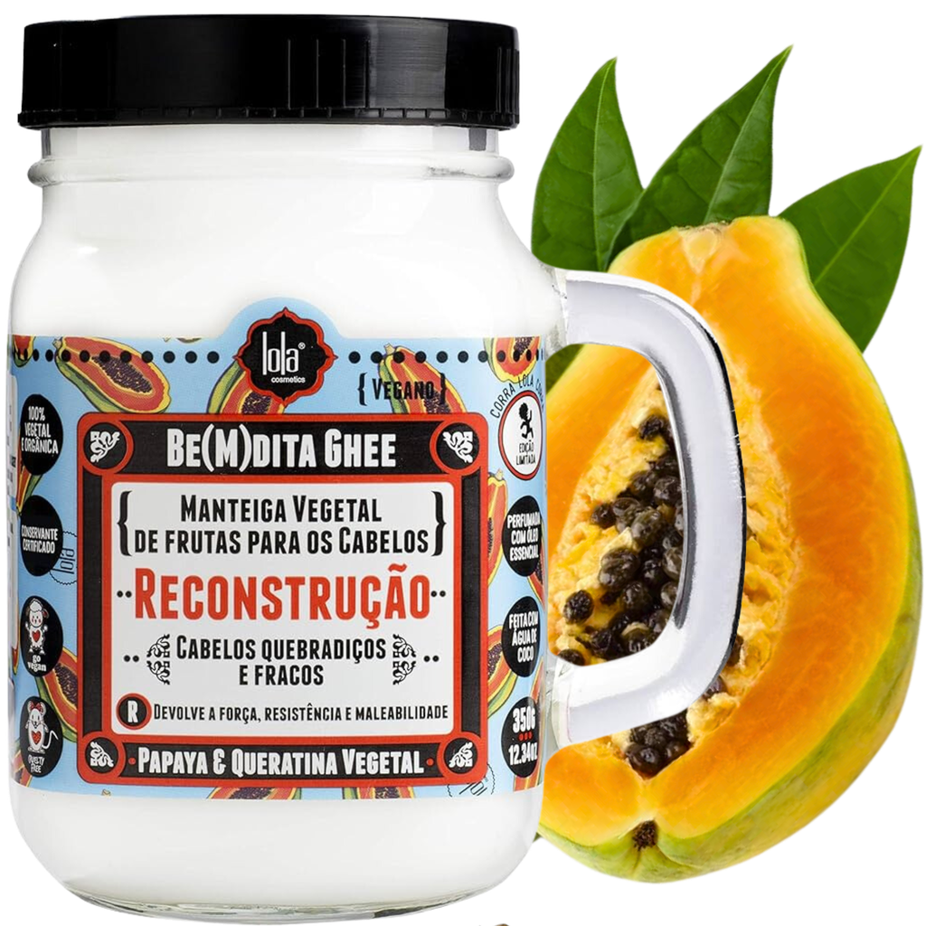 Masque reconstructeur "Be(M)dita Ghee Reconstrução, Papaia e Queratina vegetal" Lola 350g