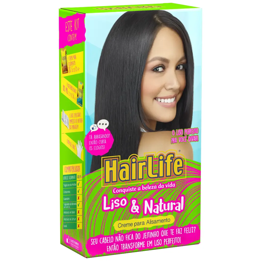 Relaxamento Para Alisamento à Base de Tioglicolato "HairLife" Embelleze 80g+80ml