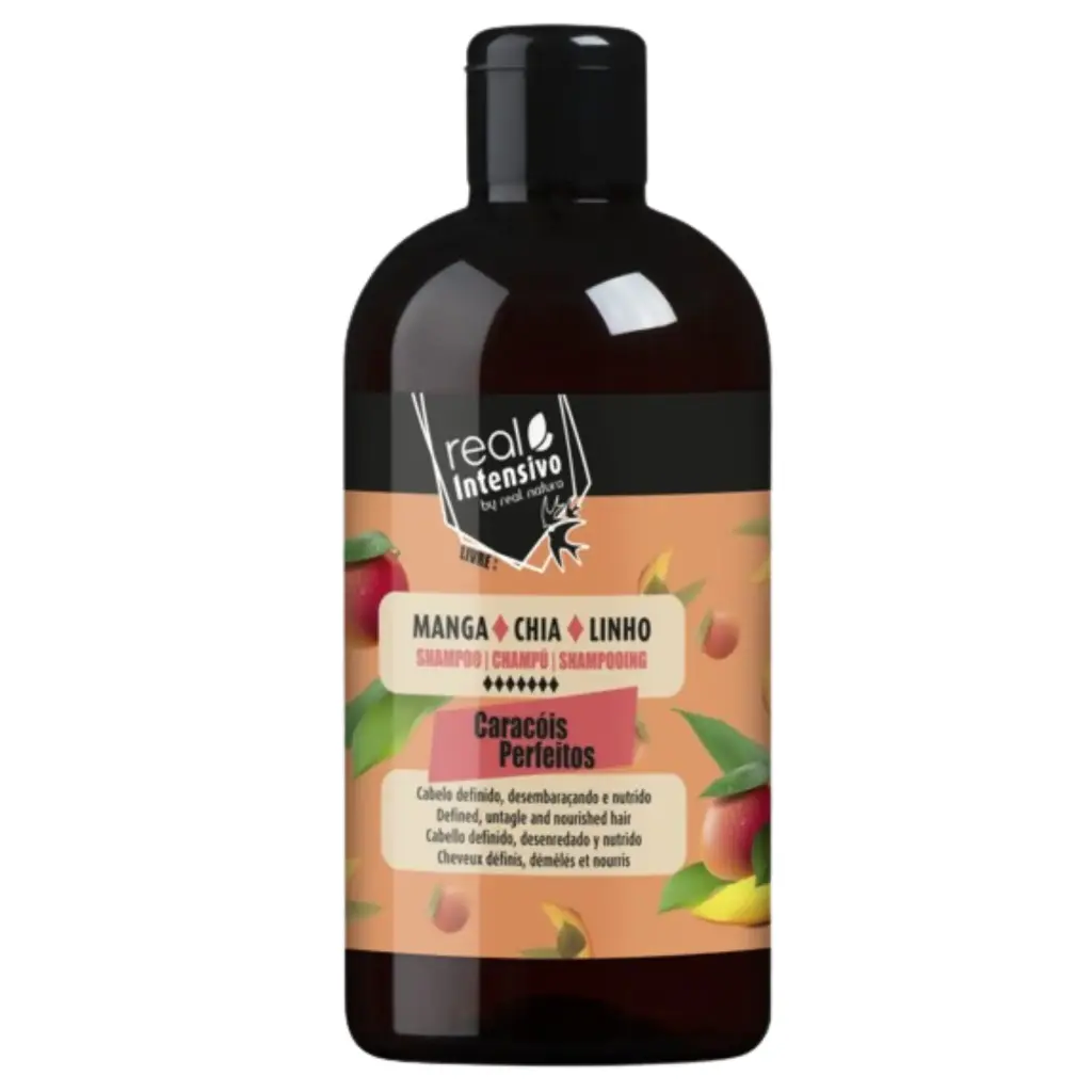 Champô Liberado - para cabelos cacheados - Caracóis Perfeitos - Mangue, Chia e Lin - Real Natura 300ml