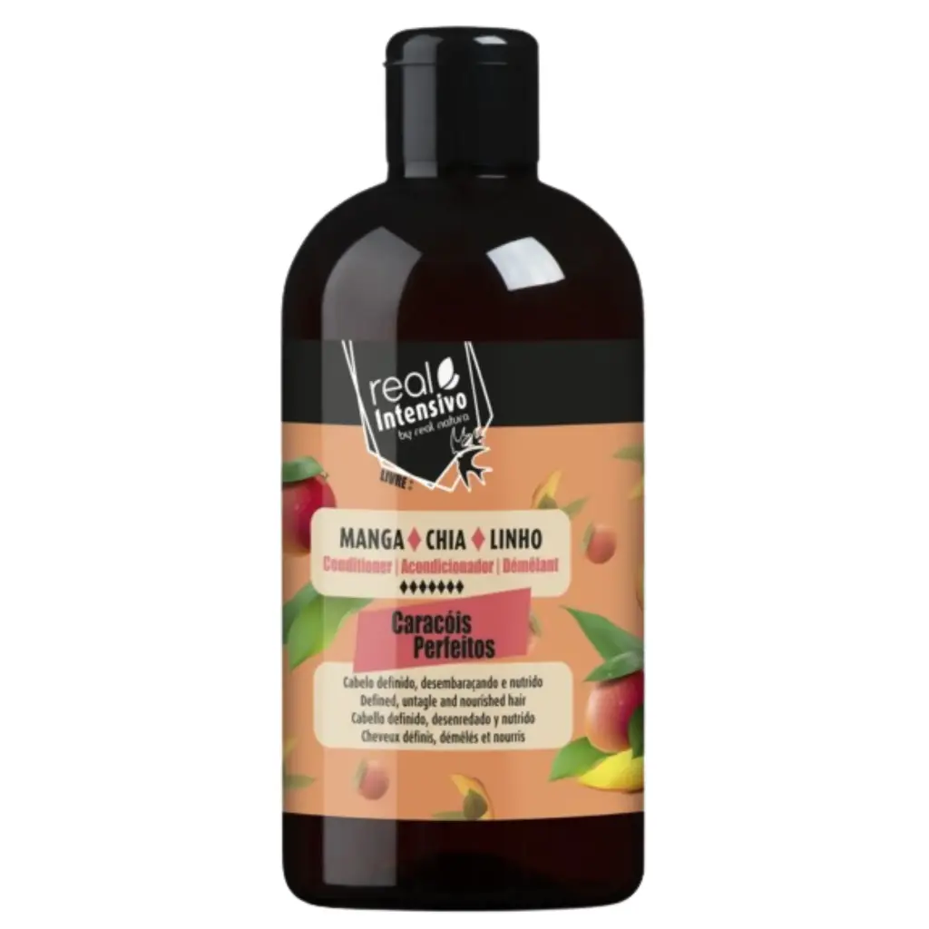 Conditionneur Free - pour cheveux bouclés - Caracóis Perfeitos - Mangue, Chia et Lin - Real Natura 300ml