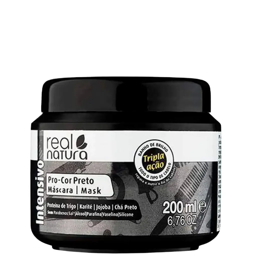 Masque Matifiant Noir -Pro-Cor Preto - Real Natura 200ml