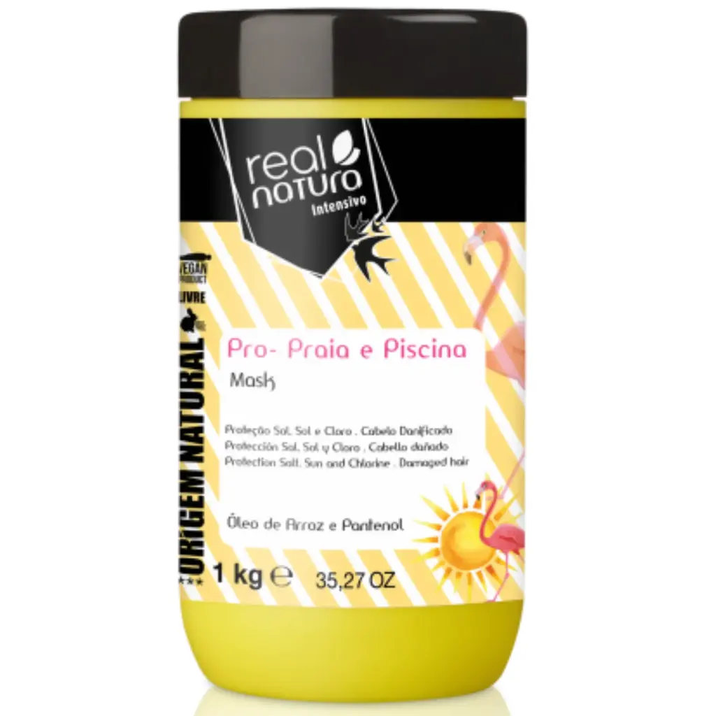 Máscara de Verão - Pro-Mar e Piscina - Óleo de Arroz e Pantenol - Real Natura 1Kg