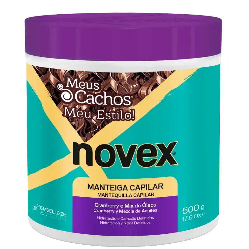 Manteiga Capilar - Cranberry e Mix de Óleos - Meus Cachos Meu Estilo - Novex 500g