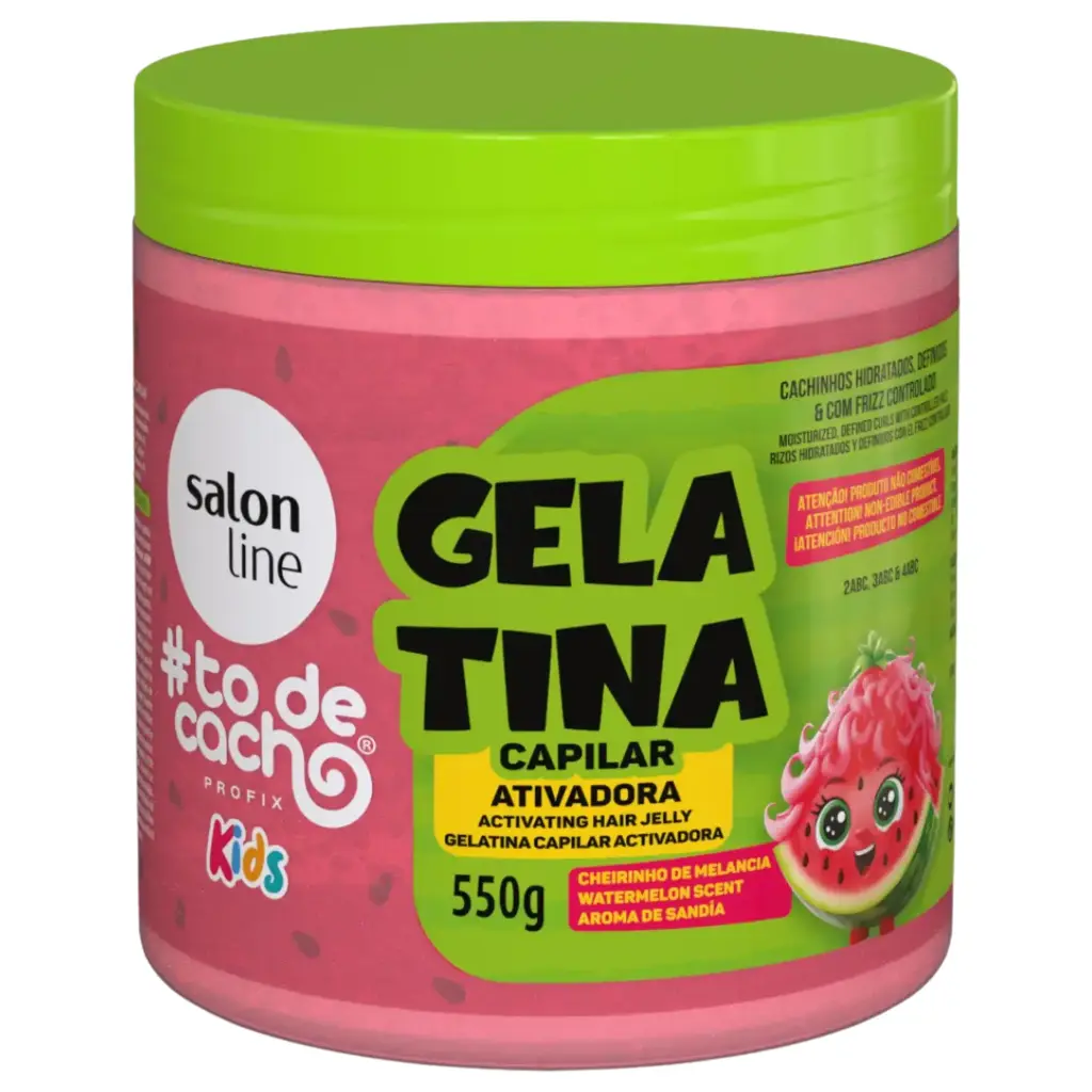 Gelée Capillaire avec activateur de boucles pour Enfants - SOS Cachos Kids Melancia - Pastèque - Salon Line 550g