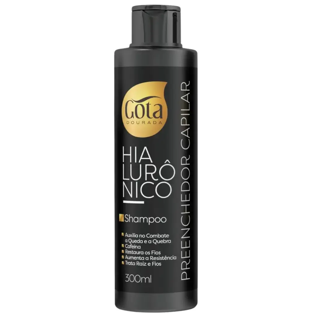 Champô Engrossador e Anti-Queda - Ácido Hialurônico - Gota Dourada 300ml