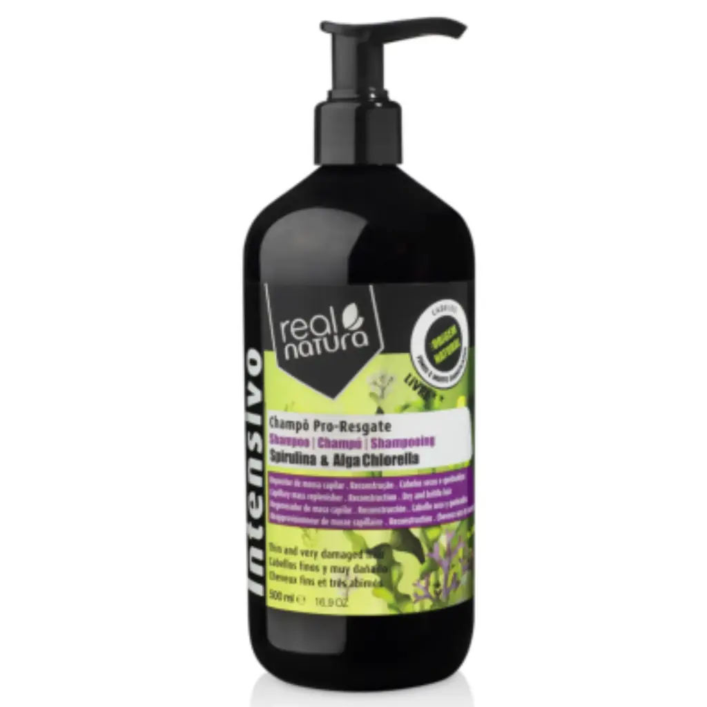 Shampooing Réparateur - Spiruline et Algue Chlorella - Pro-Resgate - Real Natura 500ml