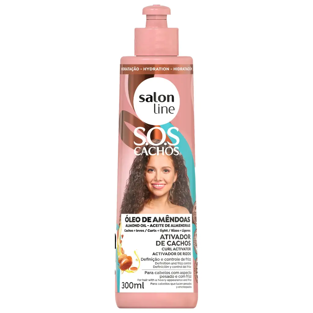 Crème Coiffante avec Activateur - SOS Cachos - Óleo de Amêndoas - Salon Line 300ml