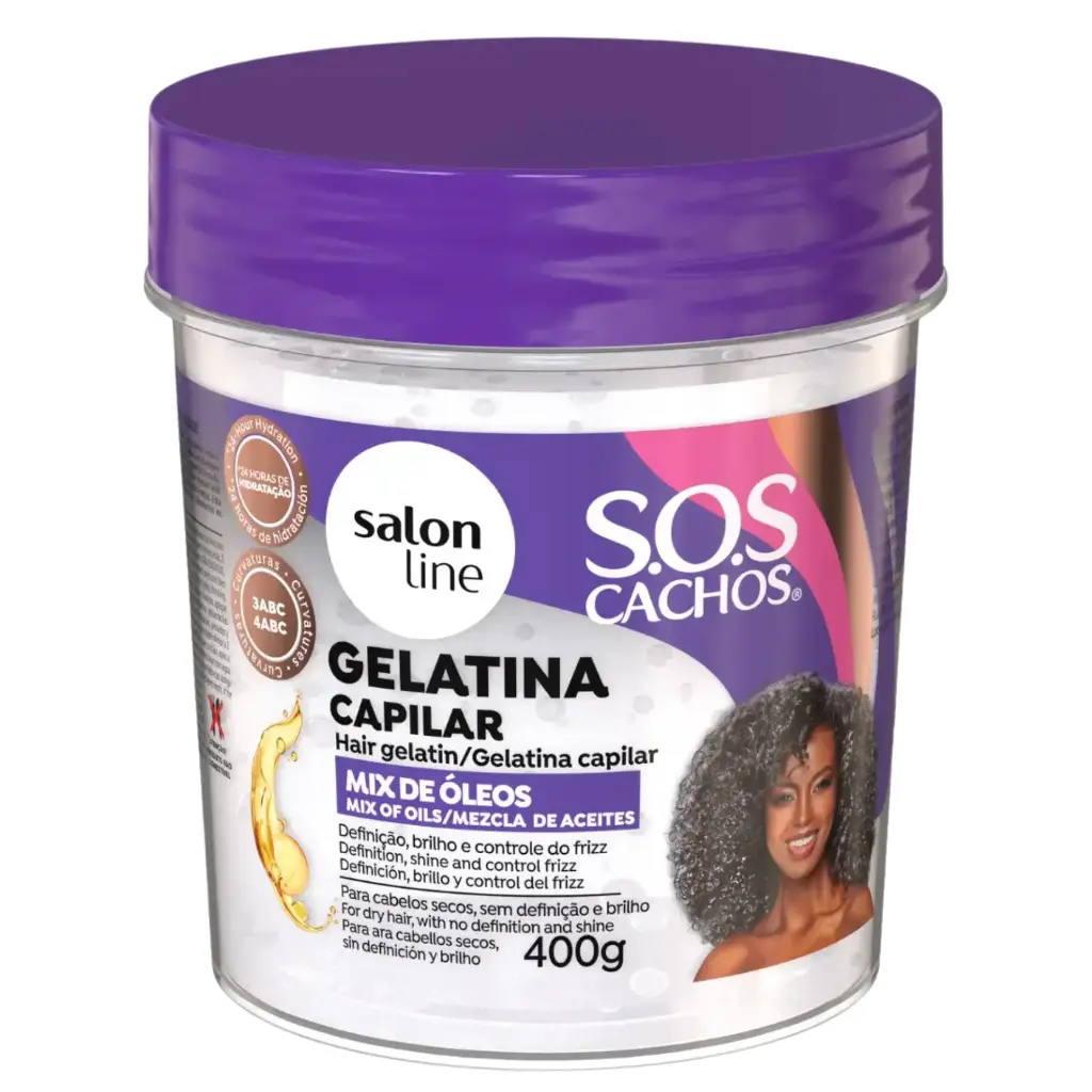 Gélatine Capillaire Hydratante - Mix Huiles SOS Boucles - Salon Line 400g