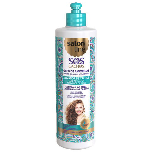 [7898009430194] Creme Para Pentear com Ativador “SOS Cachos - Óleo de Amendoas” Salon Line 500ml