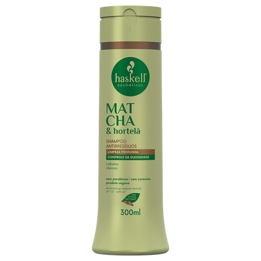 [7898610376676] Shampoing purifiant "Matcha e Hortelã" Haskell 300ml