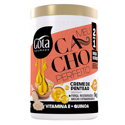 [7897158727025] Crème Coiffante "Vitamina E e Quinoa 2 em 1" Gota Dourada 1kg