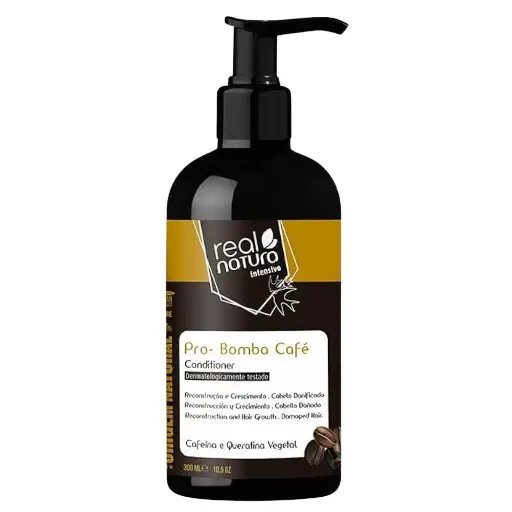 [5600493410109] Conditionneur "Pro-Bomba Café - Caféine, Kératine, Vitamines E et F" Real Natura 300ml