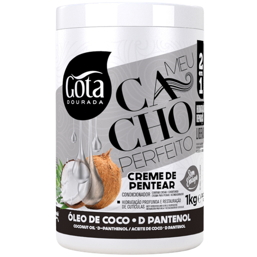 [7897158726370] Creme de Pentear "Meu Cacho Perfeito Coco d'Pantenol" Gota Dourada 1kg