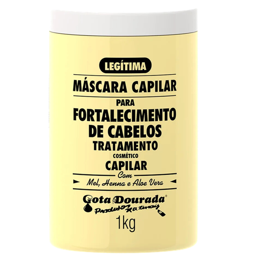 [7897158702329] Máscara Fortalecedora - Mel, Henna e AloeVera - Gota Dourada 1kg