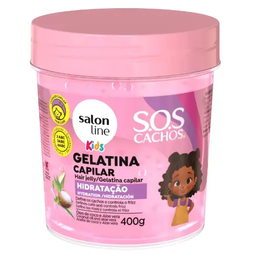 [7908458325498] Gelée Capillaire Hydratante pour Enfants - SOS Cachos Kids - Salon Line 400g