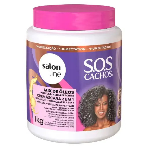 [7908458325443] Máscara & Creme de Pentear para Cacheados e Crespos - Mix Óleos 2em1 - Salon Line 1kg