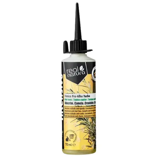 [5600493407062] Tónico Anti-queda e Crescimento - Pro-Alho Turbo - Alho, Alecrim, Canela, Cravinho - Real Natura 70ml 