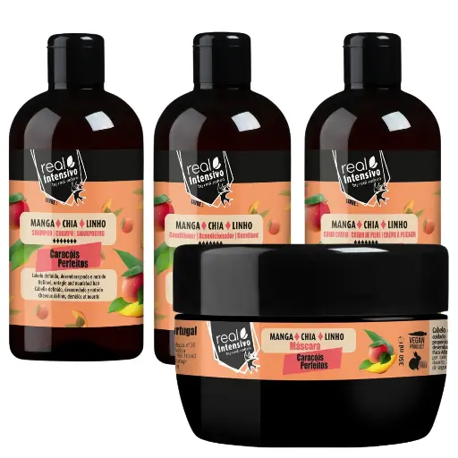 Kit Free - pour cheveux bouclés - Caracóis Perfeitos - Mangue, Chia et Lin - Real Natura